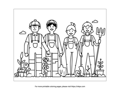 Free Printable Workers Coloring Page