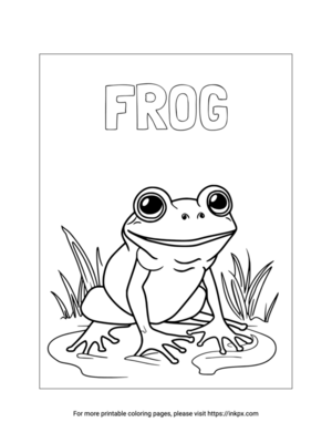 Free Printable Wild Frog Coloring Page
