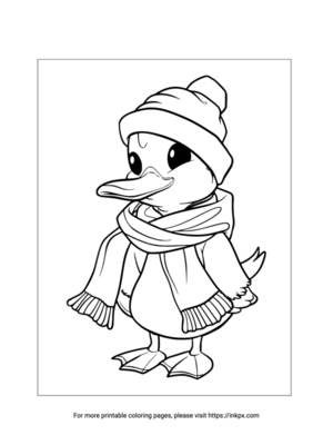 Free Printable Cartoon Duck Coloring Page