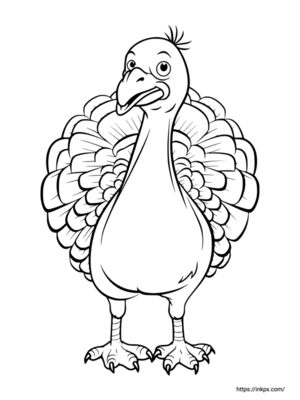Free Printable Turkey Bird Coloring Page