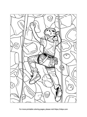 Printable Sport Climbing Coloring Page