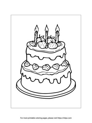 Printable 3rd Birthday Cake Coloring Sheet