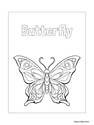 Printable Butterfly Outline Coloring Page