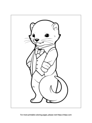 Printable Cartoon Marten Coloring Sheet