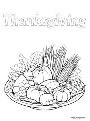 Free Printable Thanksgiving Food Coloring Page