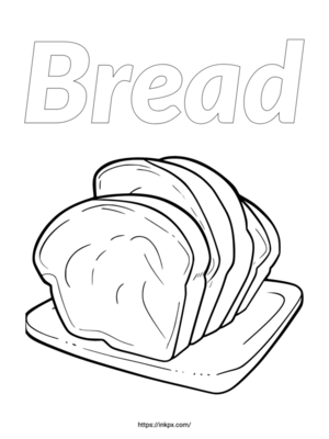 Free Printable Simple Bread Coloring Page