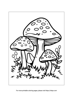 Printable Simple Mushroom Coloring Page