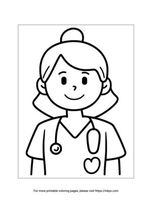 Free Printable Simple Nurse Coloring Sheet