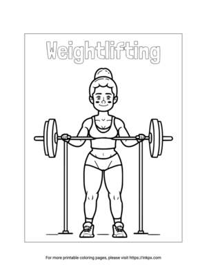 Printable Olympic Weightlifting Coloring Page