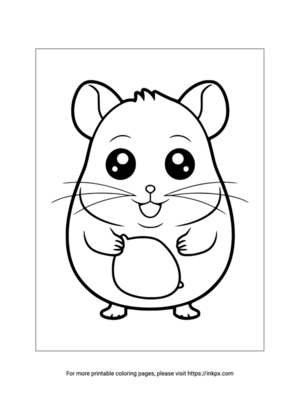 Printable Cute Hamster Coloring Sheet