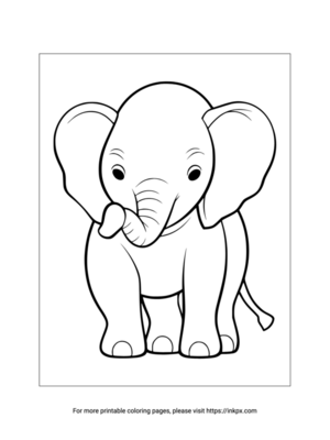 Printable Simple Elephant Coloring Page