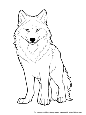 Free Printable Wild Wolf Coloring Page