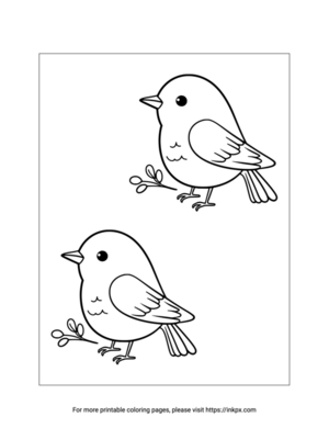 Printable Double Birds Coloring Page