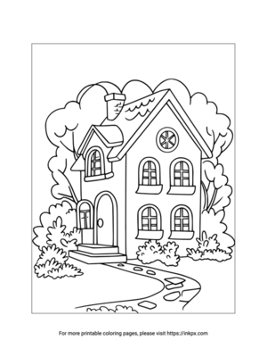 Free Printable Simple House Coloring Sheet