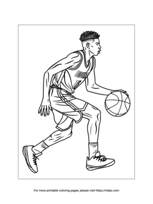 Printable Olympic Basketball Player Coloring Page
