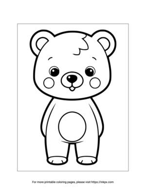 Printable Cartoon Bear Coloring Sheet