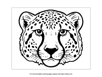 Free Printable Cheetah Head Coloring Page