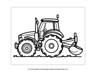 Free Printable Simple Tractor Coloring Page