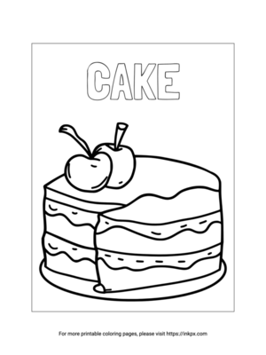 Free Printable Apple Cake Coloring Sheet