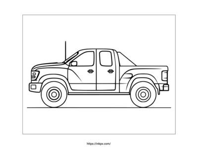 Printable Pickup Truck Car Coloring Page