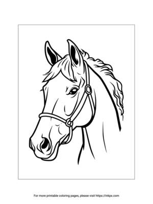 Printable Horse Head Coloring Page