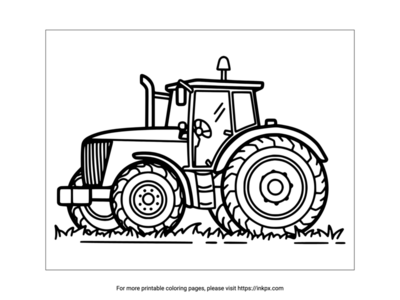 Free Printable Farm Tractor Coloring Page