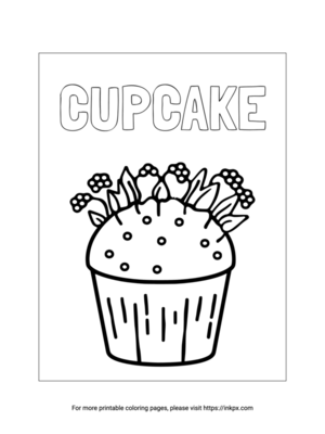 Free Printable Simple Cupcake Coloring Page