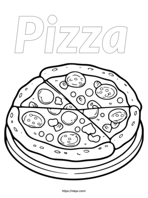 Free Printable Regular Pizza Coloring Page