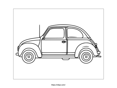 Printable Compact Car Coloring Page