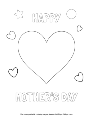 Printable Happy Mother's Day Coloring Sheet