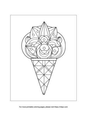 Printable Ice Cream Cone Coloring Sheet