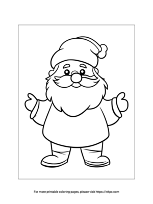 Cute Santa Claus Coloring Page