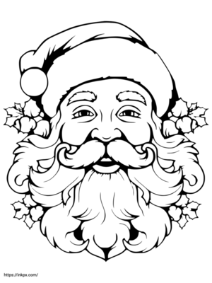 Free Printable Santa Claus Portrait Coloring Page