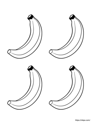 Free Printable Quadruple Bananas Coloring Page