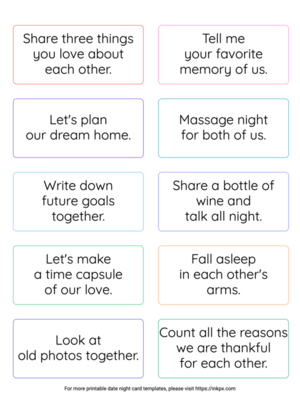 Free Printable Special & Intimate Date Night Card Template