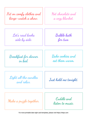 Free Printable Cozy & Relaxed Date Night Card Template