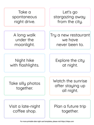 Free Printable Adventurous Date Night Card Template
