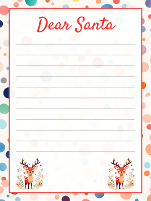 Free Printable Blank Reindeer Dear Santa Letter Template