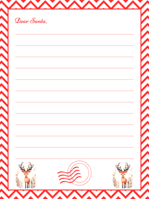 Free Printable Minimalist Blank Colorful Dear Santa Letter Template