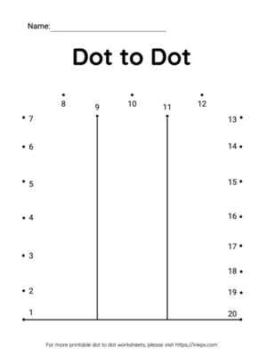 Free Printable Fence Dot to Dot Worksheet 1-20