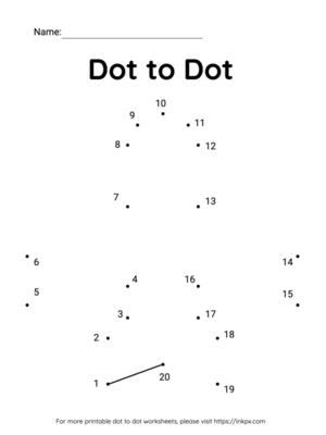 Free Printable Airplane Dot to Dot Worksheet 1-20