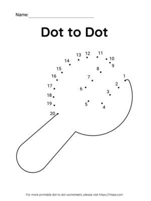 Free Printable Wrench Dot to Dot Worksheet 1-20