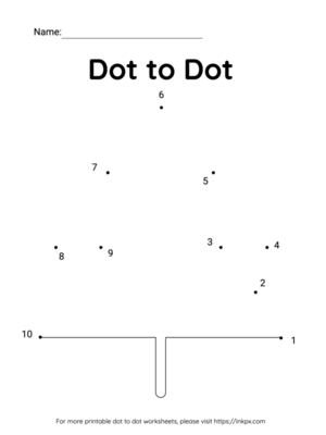 Free Printable Tree Dot to Dot Worksheet 1-10