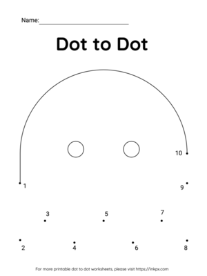 Free Printable Halloween Ghost Dot to Dot Worksheet 1-10