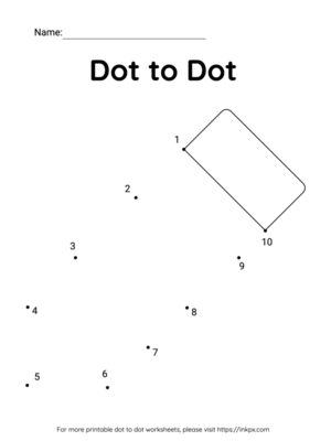 Free Printable Pencil Dot to Dot Worksheet 1-10