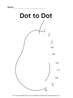Free Printable Pear Dot to Dot Worksheet 1-10
