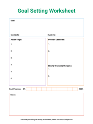 Goal Setting Worksheets