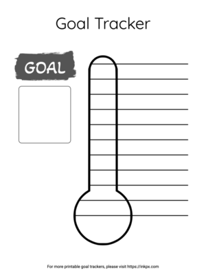 Printable Simple Thermometer Goal Tracker