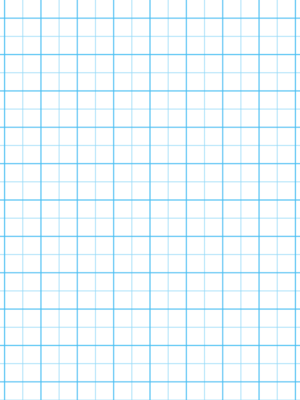 1/2 Inch Blue Graph Paper on Letter-sized Paper with Heavy Lines
