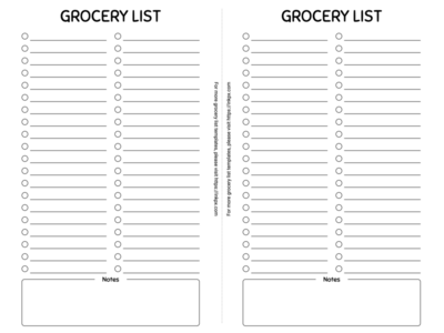 Free Printable Compact Style Grocery List